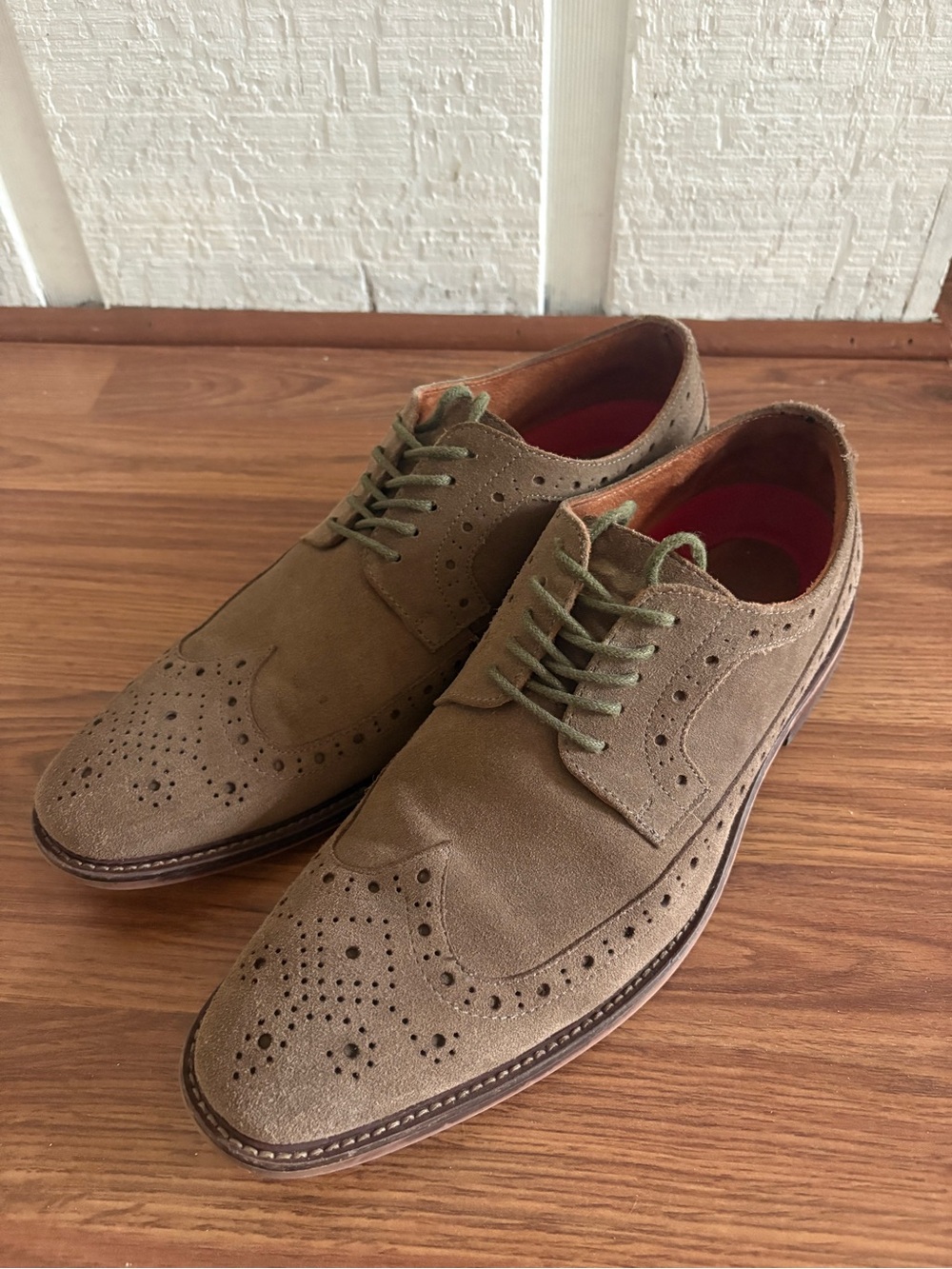 Men's Stacy Adams Brown Suede Wingtip Dress Shoes, size 12